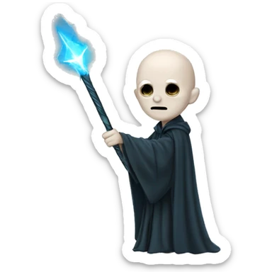 Voldemort with blue wand sticker