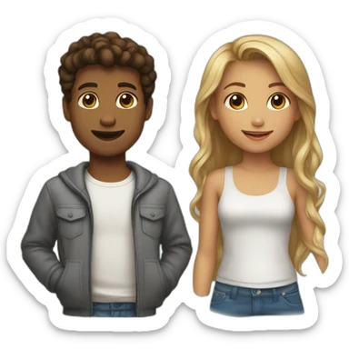 A girl ans à boy 😏 sticker