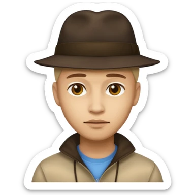 Make a mysterious guy with a hat and he's in the shadow sticker