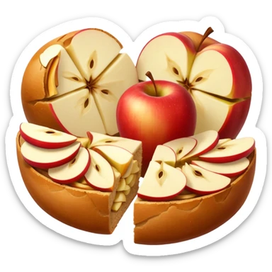 bread with apple slices inside  sticker
