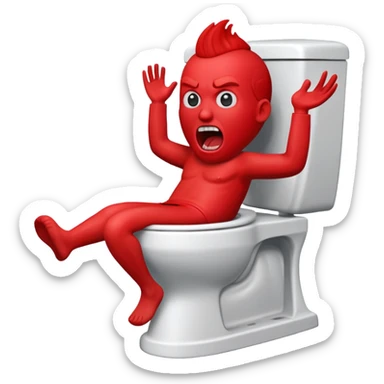 Red man screaming Skibidi Toilet sticker