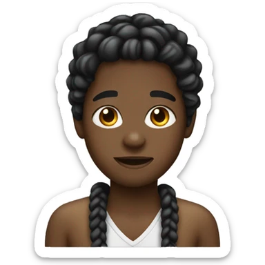 Black boy with braids sticker