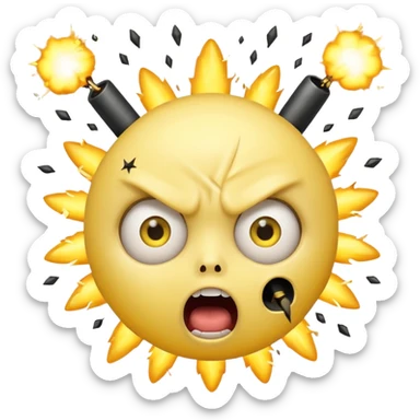 Create a mind blowing face with bombs coming out as a yellow face like 🤯 sticker