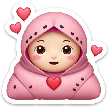 pink hearts burrito valentine hearteyes face cute kawaii niche  sticker