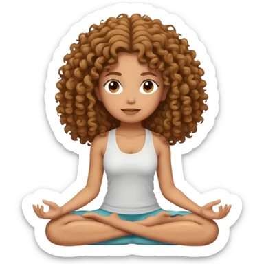 Chica crespa con cabello no tan largo ni tan corto de piel morena clara que este meditando sticker
