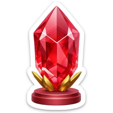 Magic red mineral crystal On the stand sticker