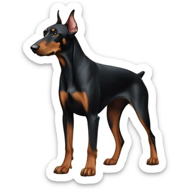 Doberman standing sticker