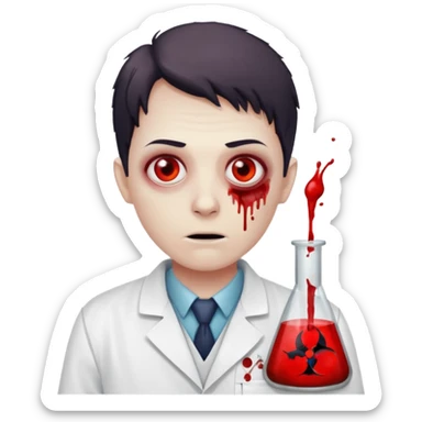 Zombie lab researcher sticker