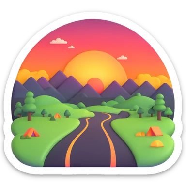 beautiful sunset landscape sticker