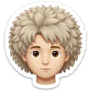 A boy with  fluffy hair cool looking sticker