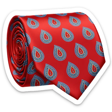 Tie, red, paisley pattern rolled sticker