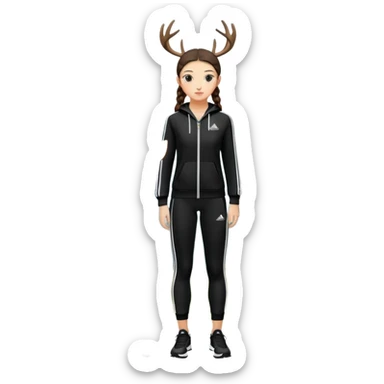 Girl Deer adidas black sport suit  sticker