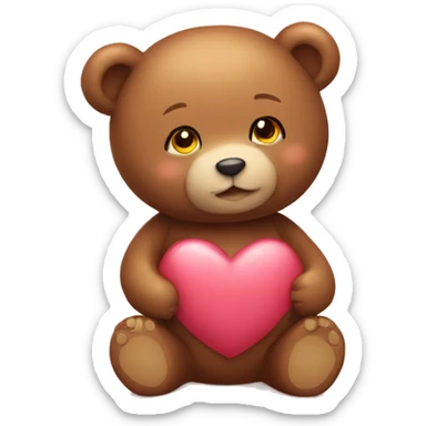 Cute teddy bear heart  sticker