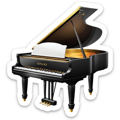 piano with white color  sticker