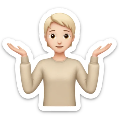 Person with open arms in a trusting pose sticker