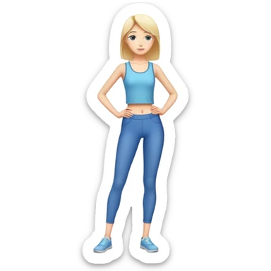 full body skinny female figure standing sticker