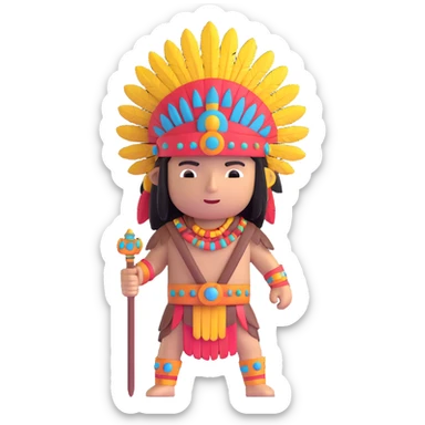 Inca warrior with headdress sticker
