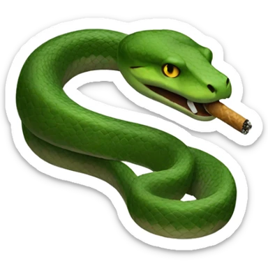 snake smoking tobacco sticker