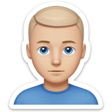 White guy with short buzzcut sticker