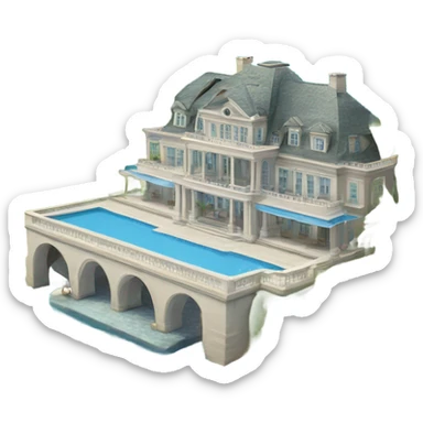 Big water mansion by the sea with infinity pool  sticker