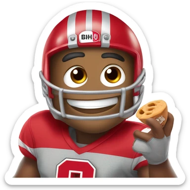 Brutus the buckeye eating sticker