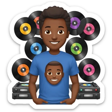 Vinyl Record Collector black man sticker