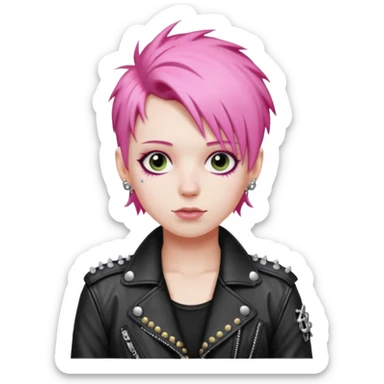 Punk mozart, pink hair sticker