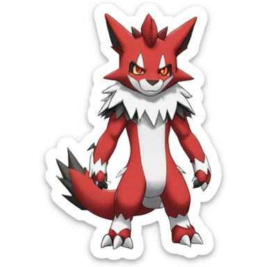 Full body cute cool Guilmon-Zoroark-Zangoose-Incineroar sticker