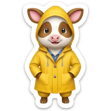 Raincoat Farm Animal sticker