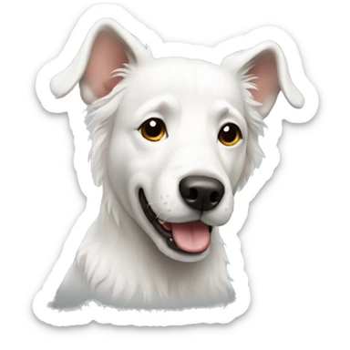 white dog sticker