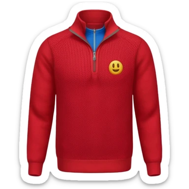 red knitted quarter zip sticker