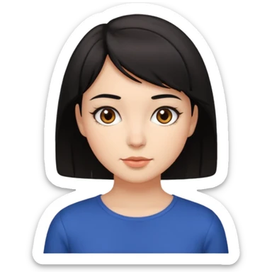 Brunette girl with short black hair and brown eyes  sticker