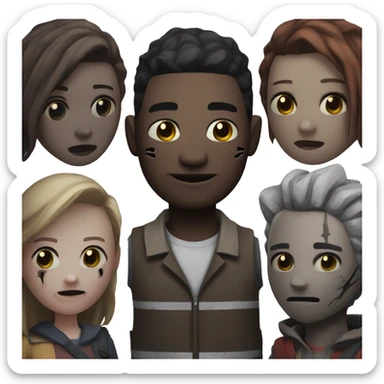 dead by daylight survivors together  sticker