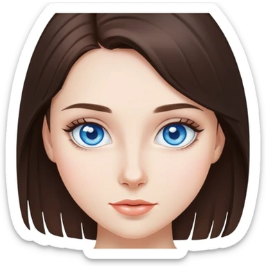 Pretty brunette girl with blue eyes  sticker