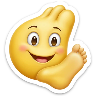 yellow emoji smelling foot sticker