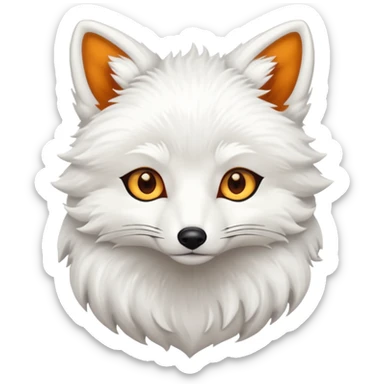 white furred fox sticker
