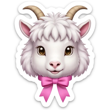 goat with ribbon pookie sticker