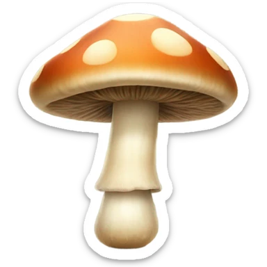 Mushroom with smiley face, legs and arms sticker