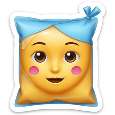 sachet de levure, petit visage mignon, couleurs vives sticker