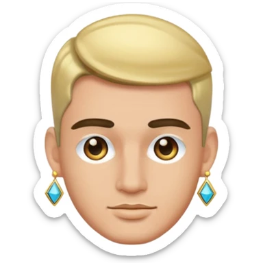 glamorous man wearing earrings sticker