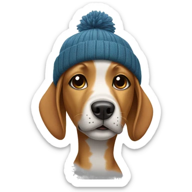 dog wearing a beanie sticker