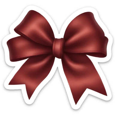 Dark red ribbon bow sticker