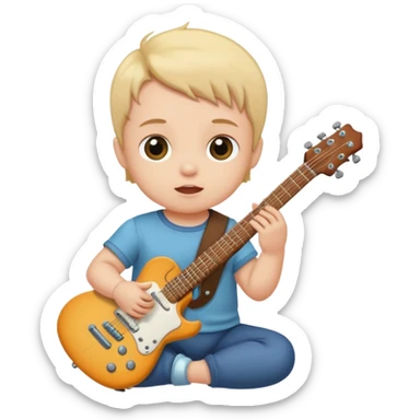 guitar rock baby sticker