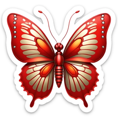 red cybernetic butterfly sticker