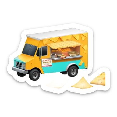 Food truck with queso sticker