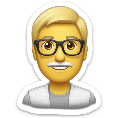 giovane chiaro castano con occhiali videomaker sticker