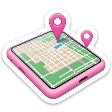 mix pink of a big gps map of the lines sticker