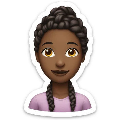 Black girl with braided hair smiling sticker