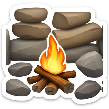 camp fireplace sticker