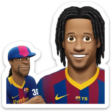 Ronaldinho avec le mallio de Barcelone sticker